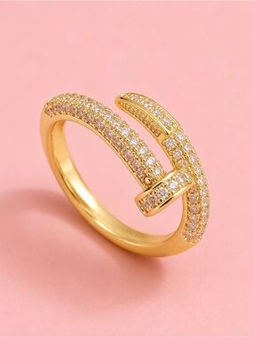 Juste Un Clou Nail Gold Zirconia Ring